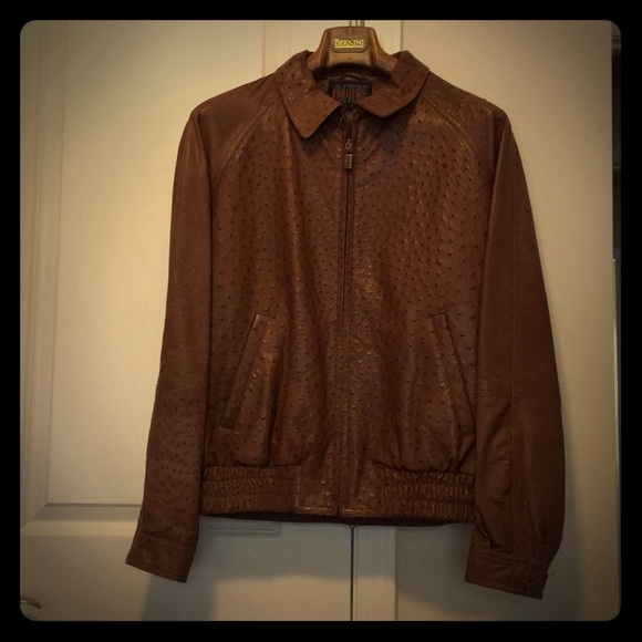 Couture Bernini Men’s Ostrich Leather Jacket - Picture 1 of 6